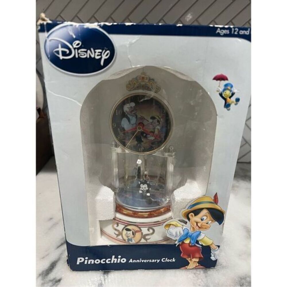 Disney PINOCCHIO ANNIVERSARY CLOCK / GLASS COVER